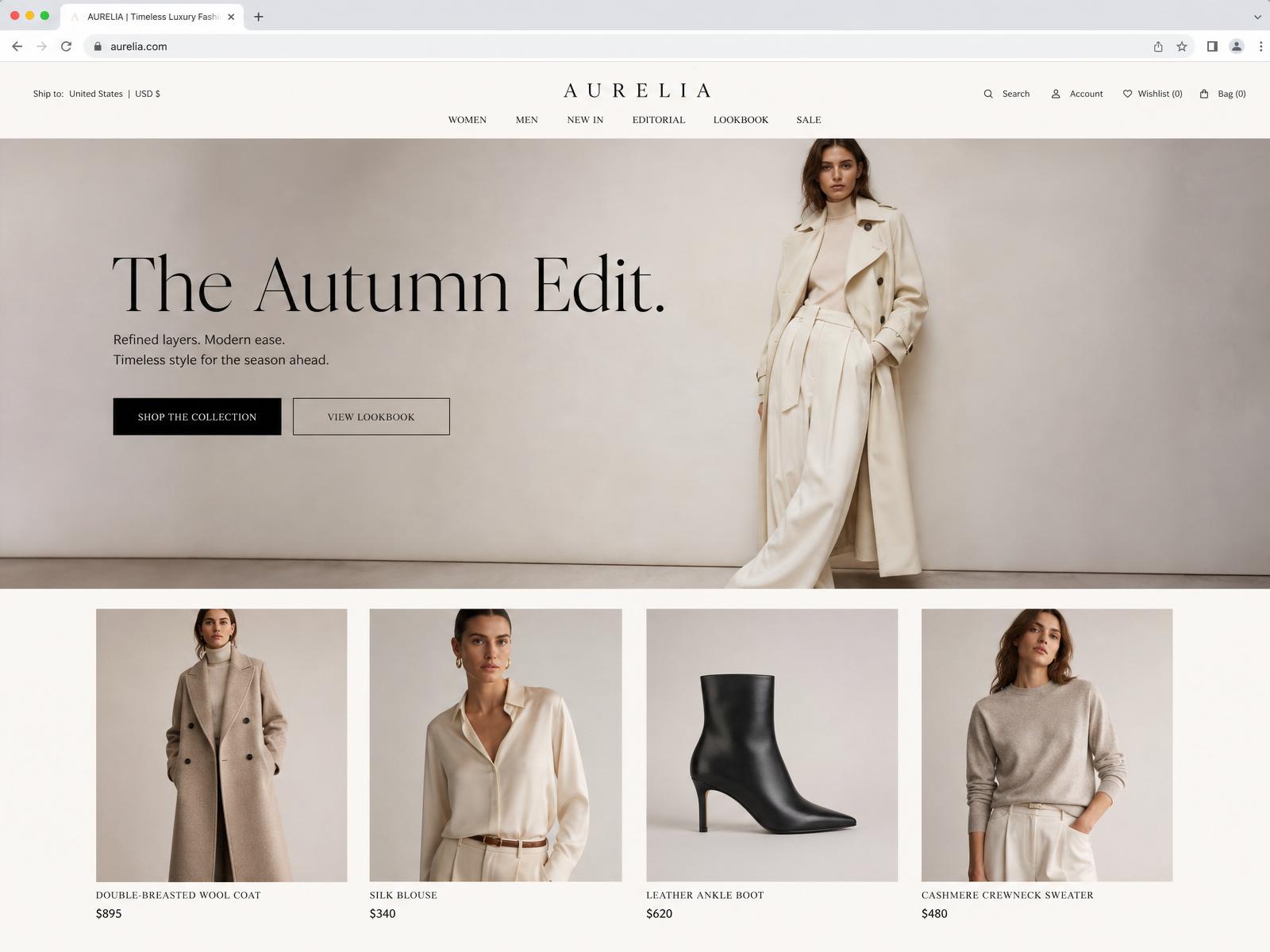 Fashion website mockup by Setup Experts