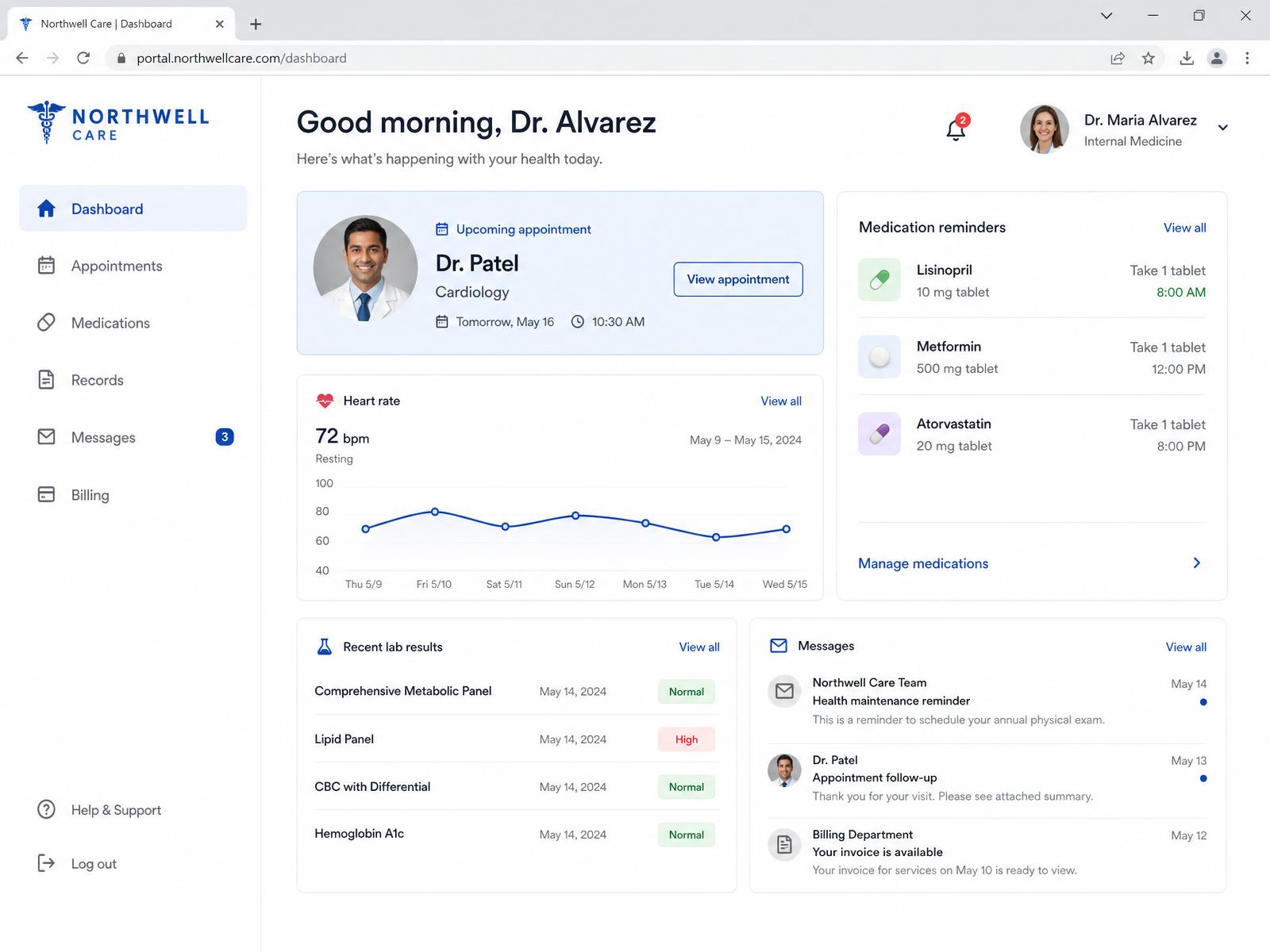 Healthcare website mockup by Setup Experts