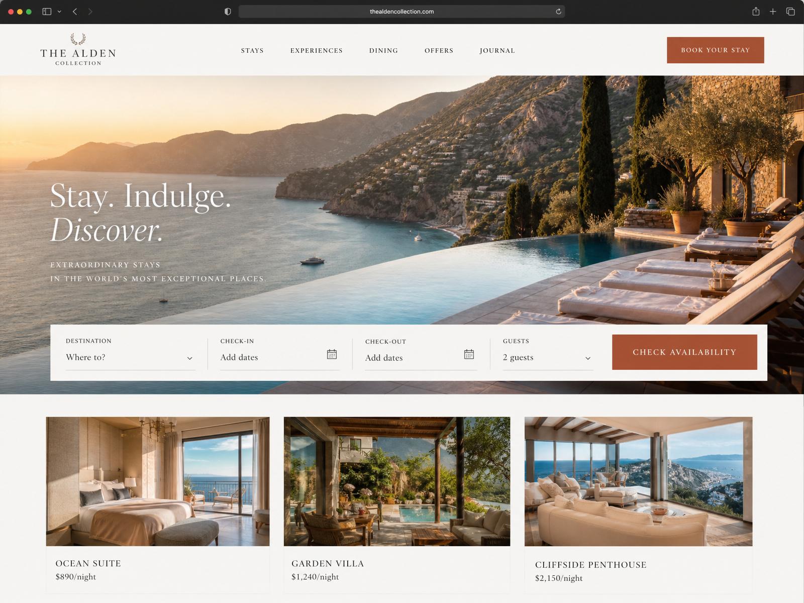 Hotels & Travel website mockup by Setup Experts