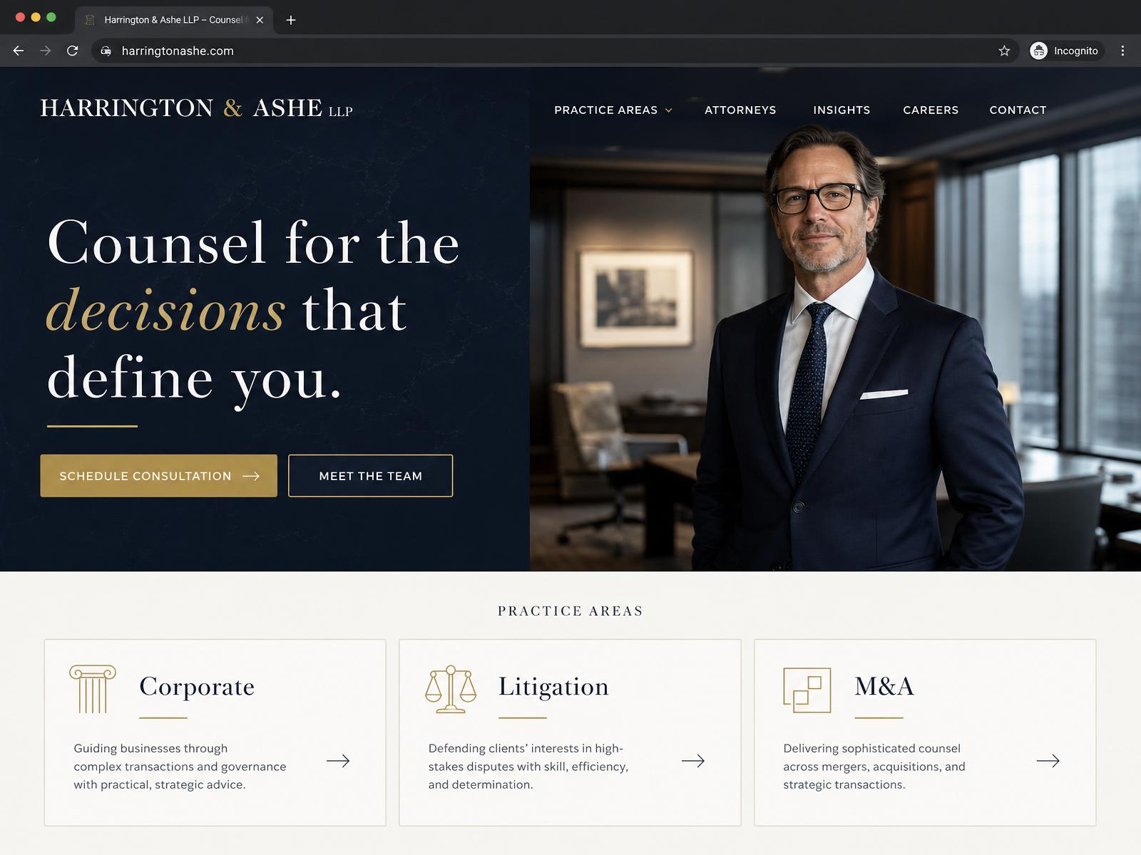 Law Firms website mockup by Setup Experts
